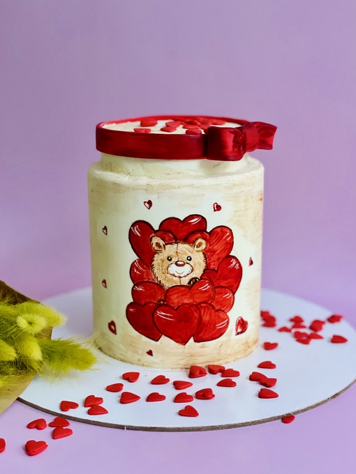 Видеоурок 3д торт Баночка с сердечками (Анастасия Политыкина)