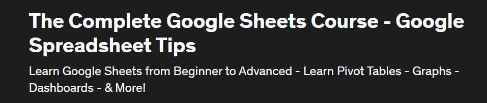 Полный курс Google Таблиц - Советы по работе с таблицами Google (Ти Джей Уокер), фото 1 из 1.