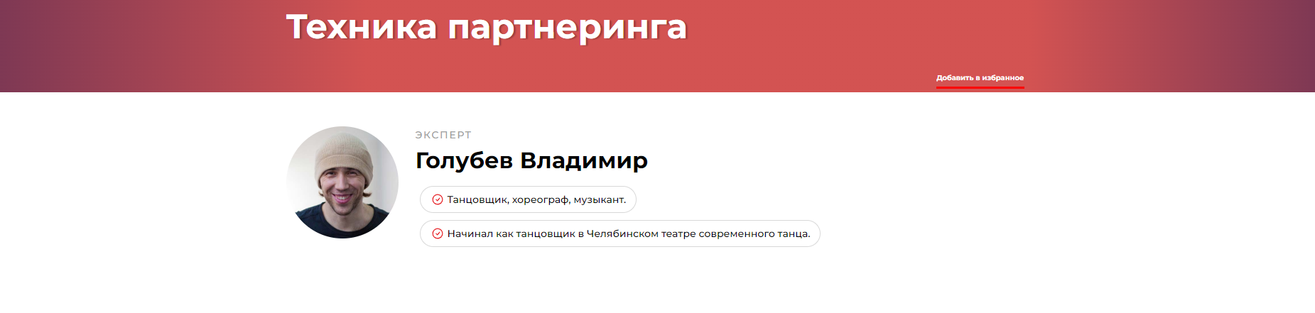 Техника партнеринга (Владимир Голубев)