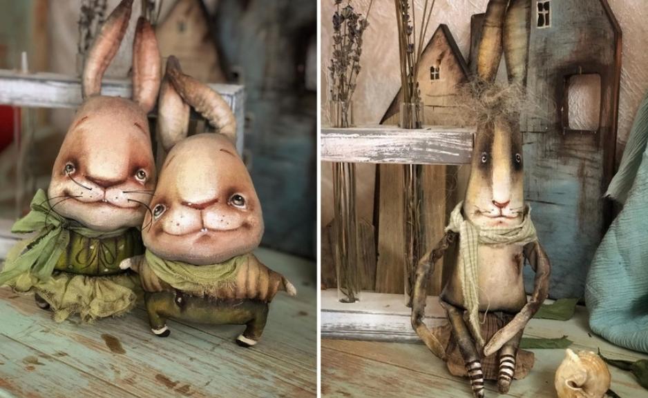 [Игрушки] Текстильный зайка (Lena Verbets)