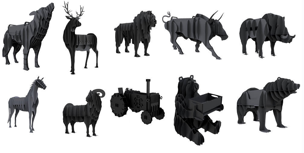 Комплект документации для производства 10 мангалов в виде животных и техники (Руслан Шакиров)