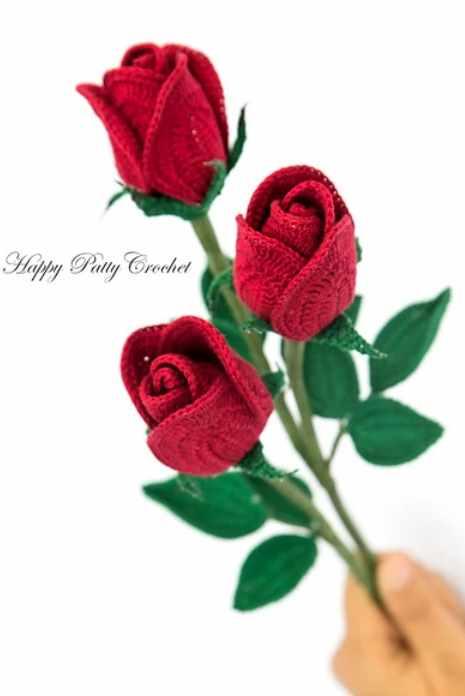 Beginner's Cut Rose Flower/Срезанный цветок розы для начинающих (HappyPattyCrochet)