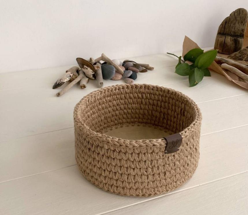 Корзина из джута с деревянным дном (Мария Могильниченко)