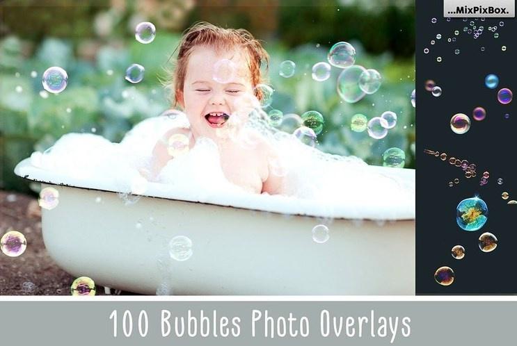 Фотоналожения Пузырьки.100 Bubbles Photoshop Overlays (MixPixBox)