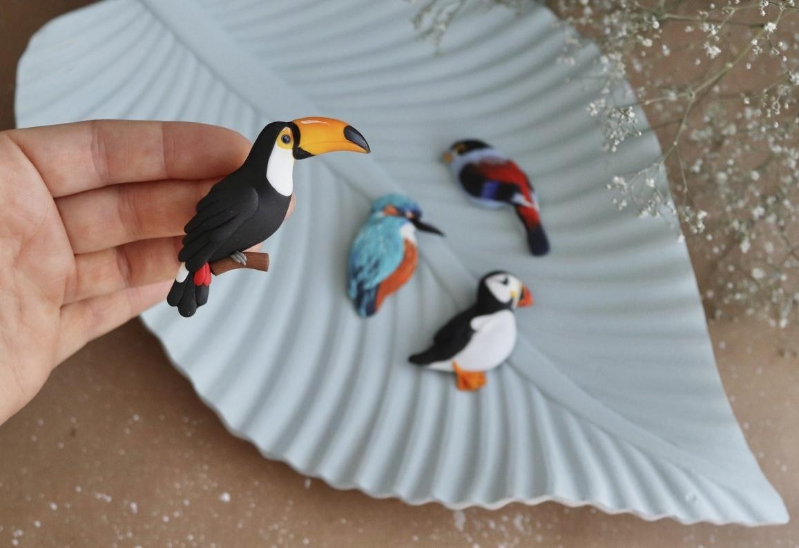 [Sweet Craft] Птицы. Тукан, тупик. Декор броши (Саша Вихарева)