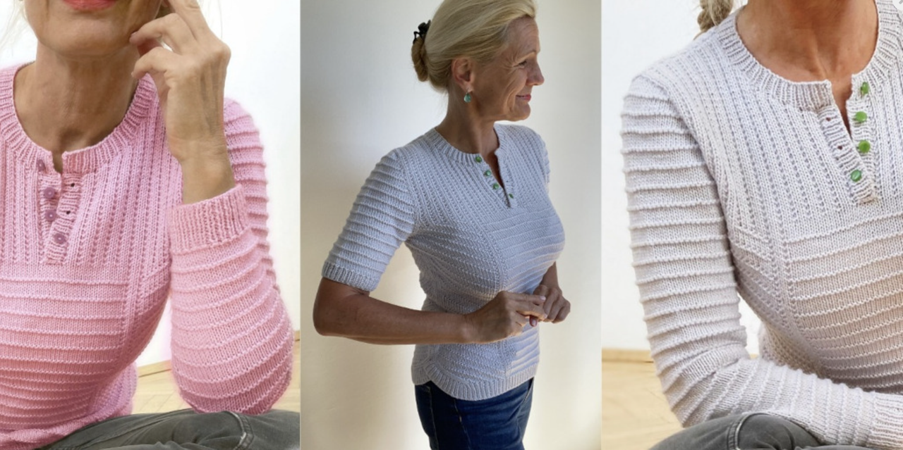 [Вяжи.ру] Топ и пуловер хенли «SummerGansey» (Hinterm Stein)