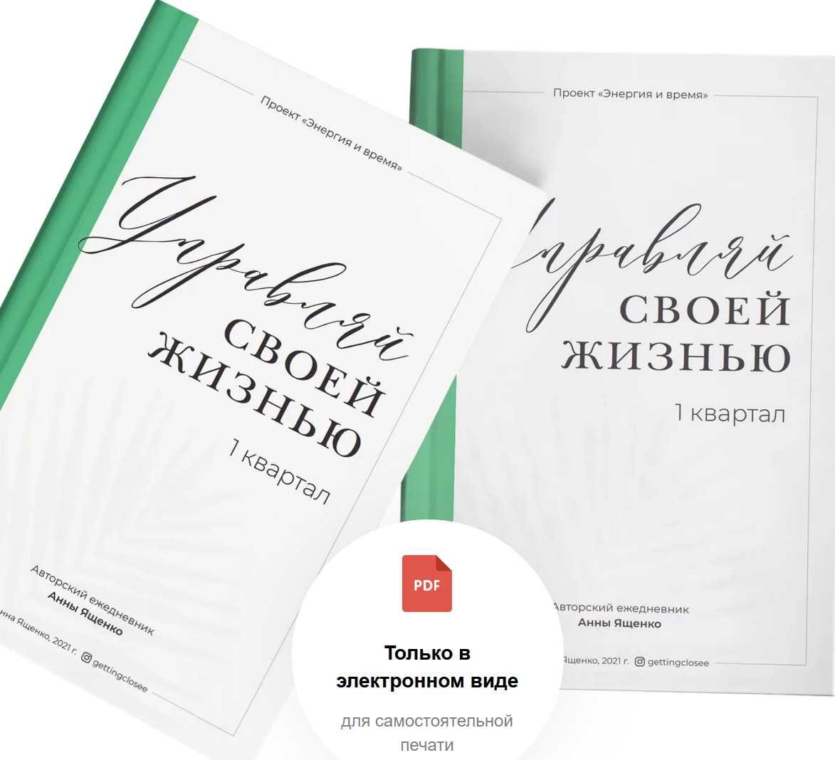 Авторский ежедневник "Управляй своей жизнью". 1 квартал (Анна Ященко)