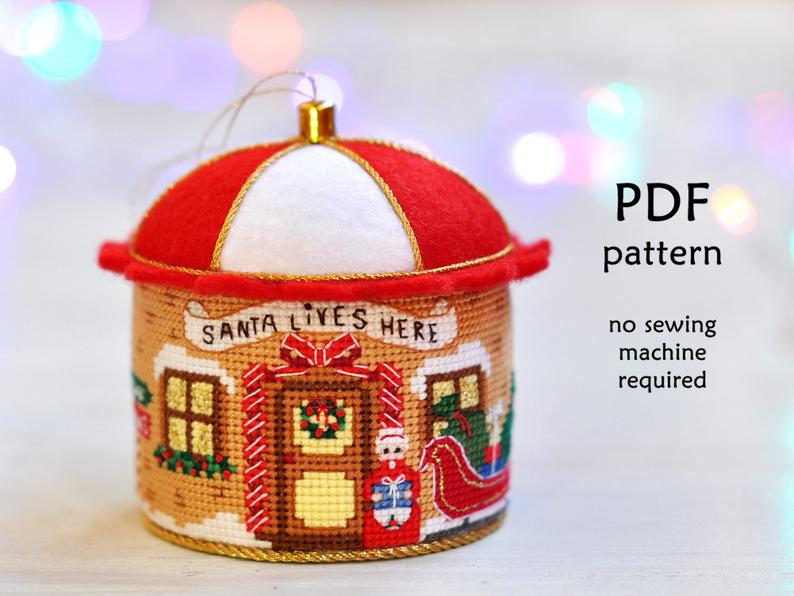 [Вышивка] Домик Санты (LivingOnTheRainbow)