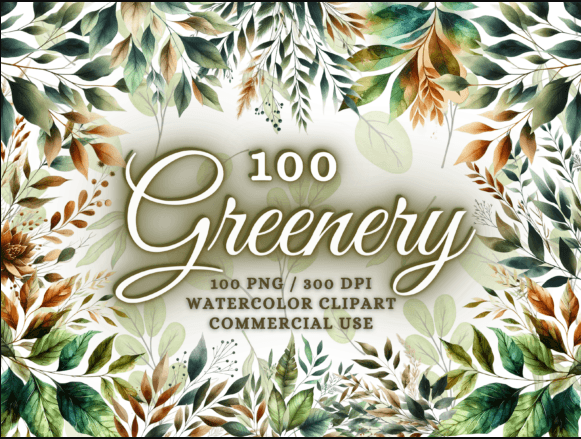 [Creativefabrica] Botanical Clipart Png Greenery Clipart