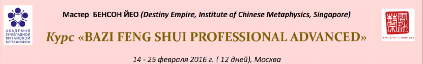[Destiny Empire] Бацзы и фэншуй. 14 дней. III+IV. Профессиональный продвинутый (Бенсон Йео)