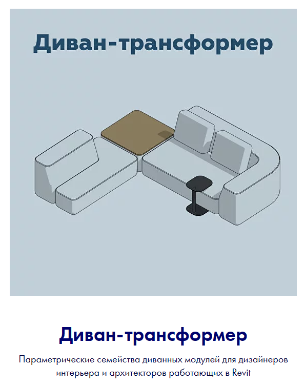 [INT Lines] Диван-трансформер. Параметрические семейства Revit (Иван Зылёв)