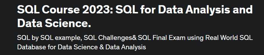 [Temotec Learning Academy] Курс SQL 2023: SQL для анализа данных и науки о данных