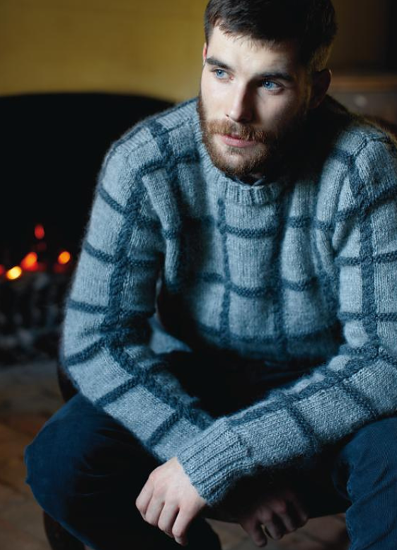 [Вяжи.ру] Вязание для мужчин джемпера с квадрами Crockett, Pioneer (Martin Storey)