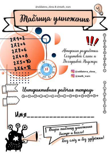 Таблица умножения. Авторская рабочая тетрадь (Солдатова Елена)