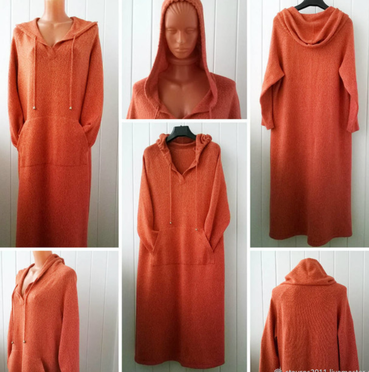Платье с капюшоном и карманом кенгуру (stavros2011)