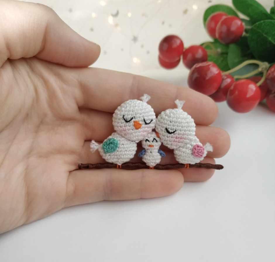 Брошь Птичья семья (Лилия Шарипова)