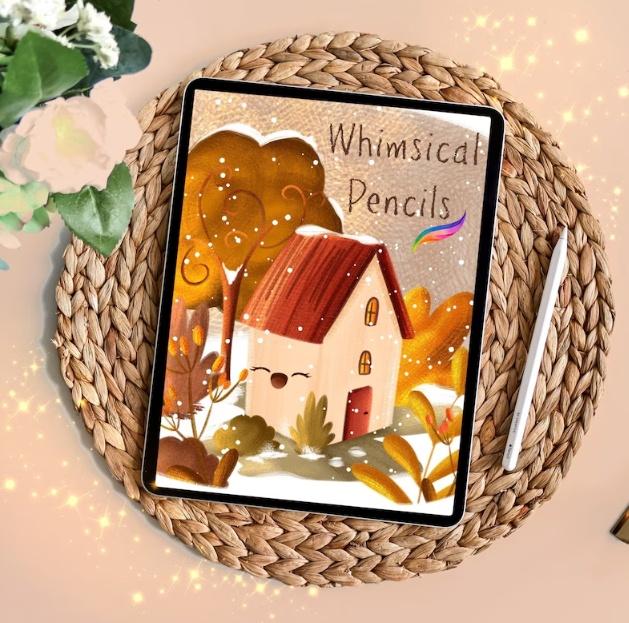 Причудливые карандашные кисти для Procreate. Whimsical Pencils for Procreate (Cozy Cottage)