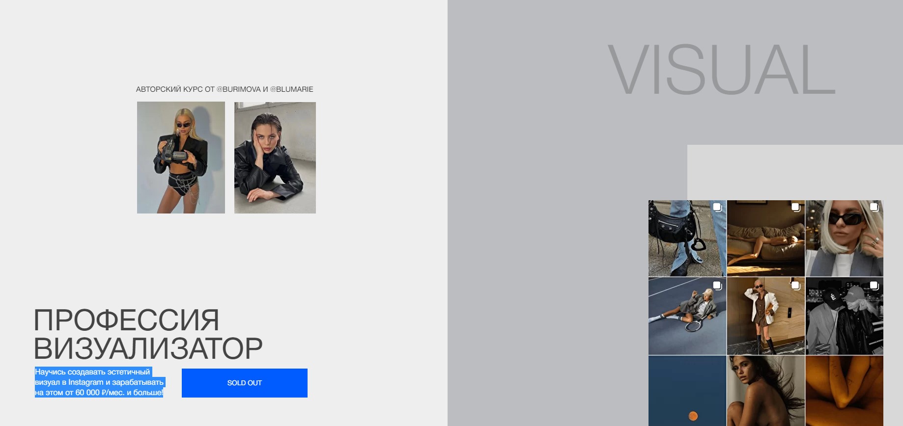 Профессия: Визуализатор в Instagram. Тариф - Starter (Александра Буримова)