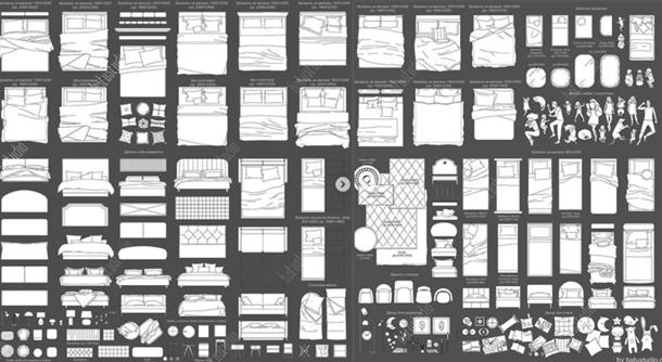 [batustudio] Набор для чертежей, набор №1: спальня, в записи 2020 год