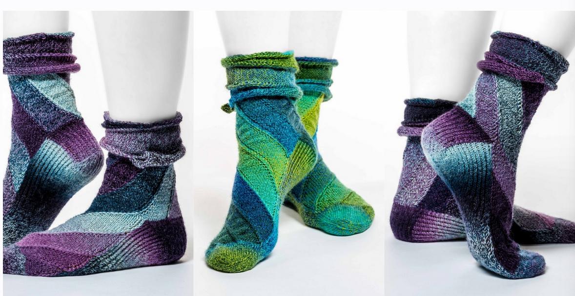 [Вяжи.ру] Модульные носки спицами Curlywhirly