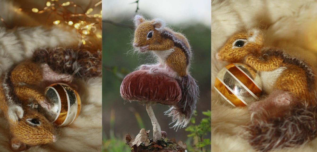 [Вяжи.ру] Вязаный спицами бурундук Chipmunk Chippy (Claire Garland), фото 1 из 1.