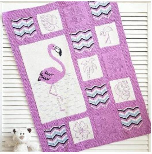 Плед Фламинго (marine_knits)