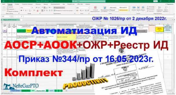 [NefteGazPTO] Автоматические АОСР+АООК Приказ №344/пр от 16.05.2023г + ОЖР + Реестр. Комплект (Александр Сергеев)