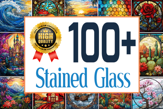 [Creativefabrica] 100+ Stained Glass Bundle
