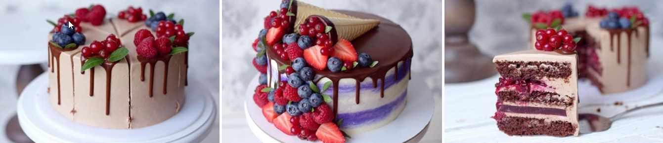 Шоколадный торт с вишней + шоколадные бисквиты с начинкой [nezabudka_cake]