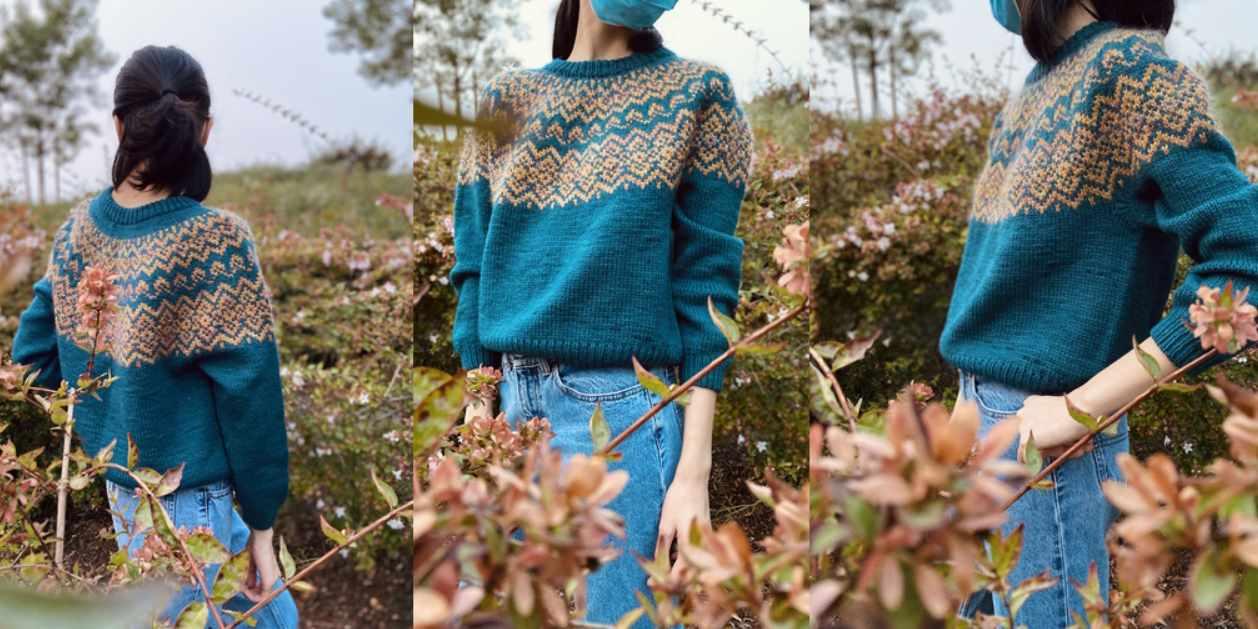 [Вяжи.ру] Пуловер с жаккардом Glass Gems