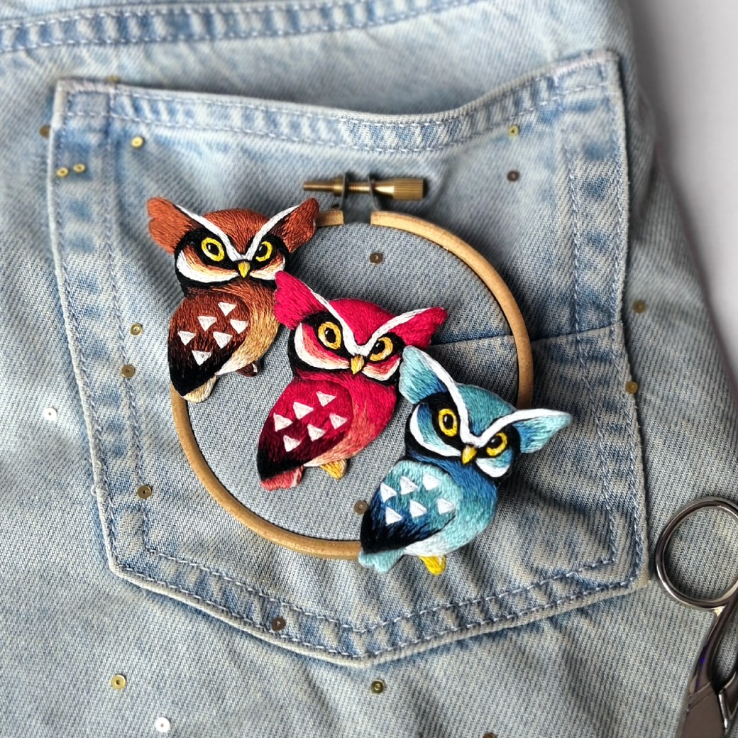 Видеокурс по вышивке гладью "Сова" (shivivka)