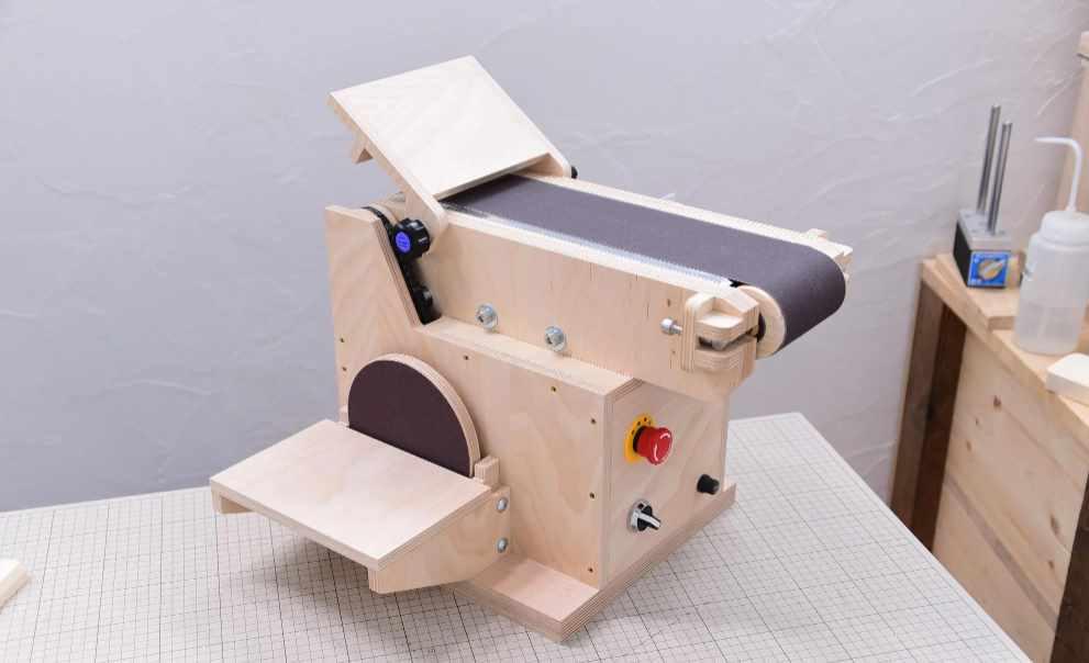 [JSK-koubou] Ленточная шлифовальная машина из фанеры своими руками. Двигатель стиральной машины