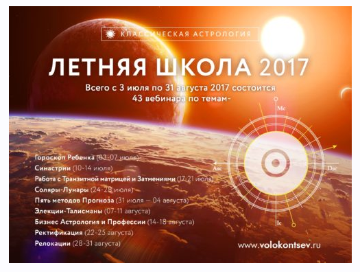 Летняя школа 2017. Ректификация, уточнение времени рождения (Евгений Волоконцев)