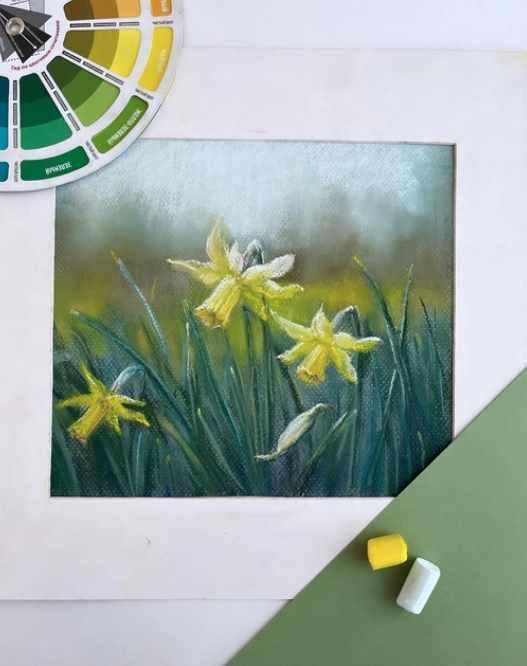 [Школа Пастели Soshnikova School] Нежные нарциссы (Елена Сошникова)