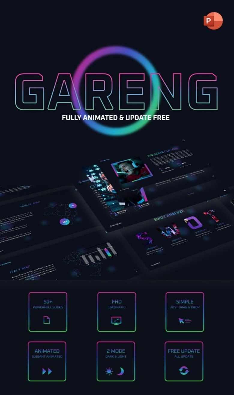 [PowerPoint] Gareng NFT - Esport Gaming & Digital Business PowerPoint Template (pilotpixel)
