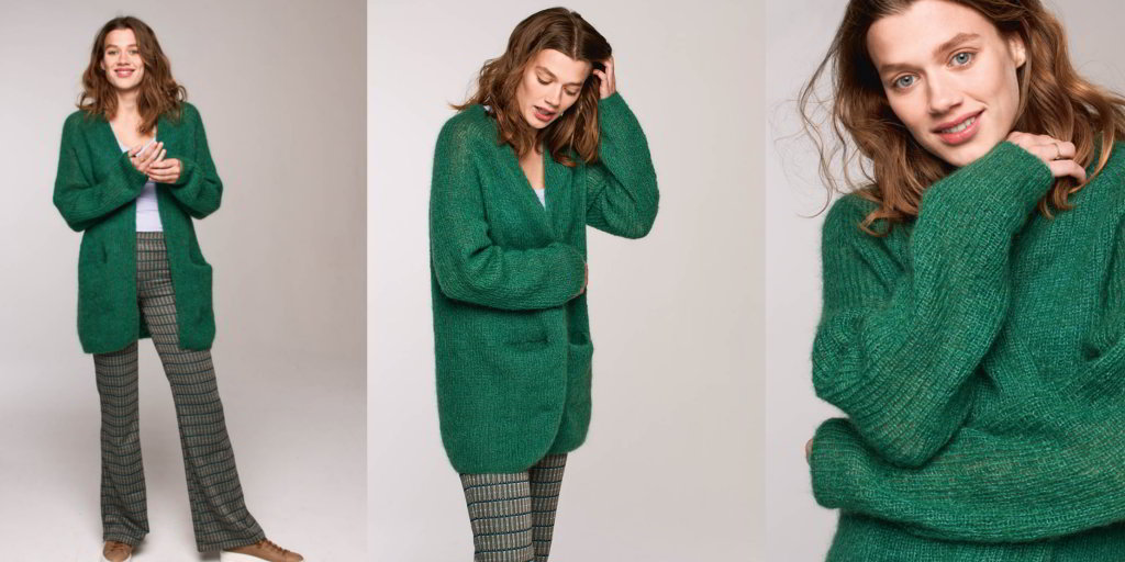 [Вяжи.ру] Кардиган из мохера Ribb (Лив Стенгеланд)