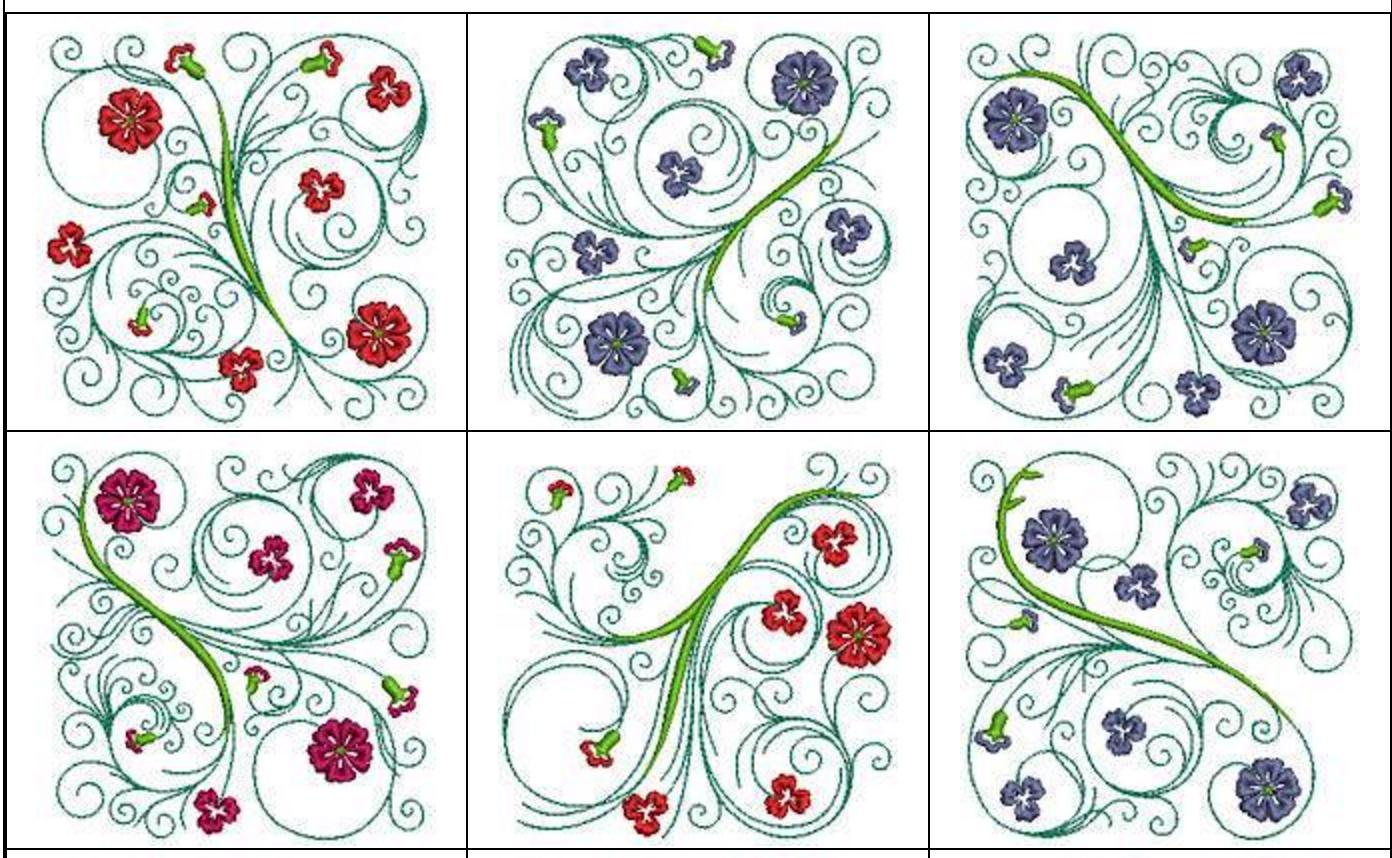 [OregonPatchWorks] Машинная вышивка. Цветочные блоки для квилтинга (Celeste)