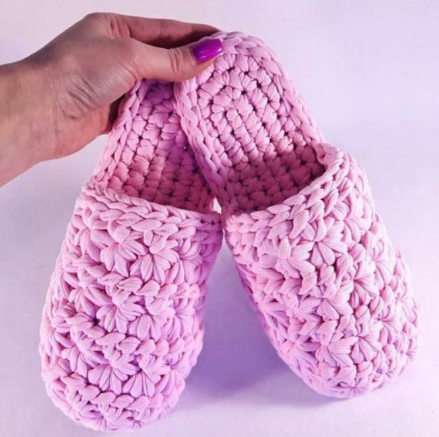 Цветочные тапочки (ledi_knit)