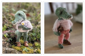 [Вяжи.ру] Вязаный спицами крокодильчик Croc Doll (Claire Garland)