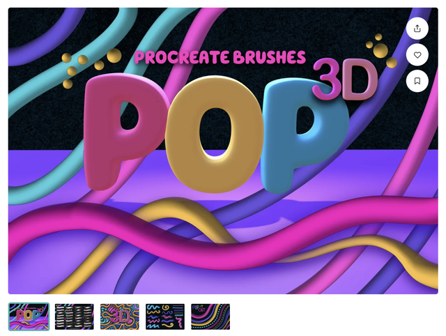 [CreativeMarket] Кисти для 3D Pop 3D Procreate Brushes (Mels Brushes)