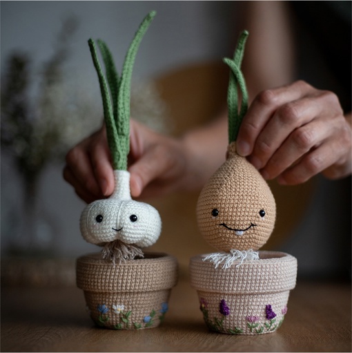 [dorogina_toys] Чеснок и лук в горшочках (Елена Дорогина)