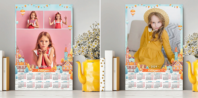 Шаблон календаря Домики 30х45 (Ксения Фёдорова)