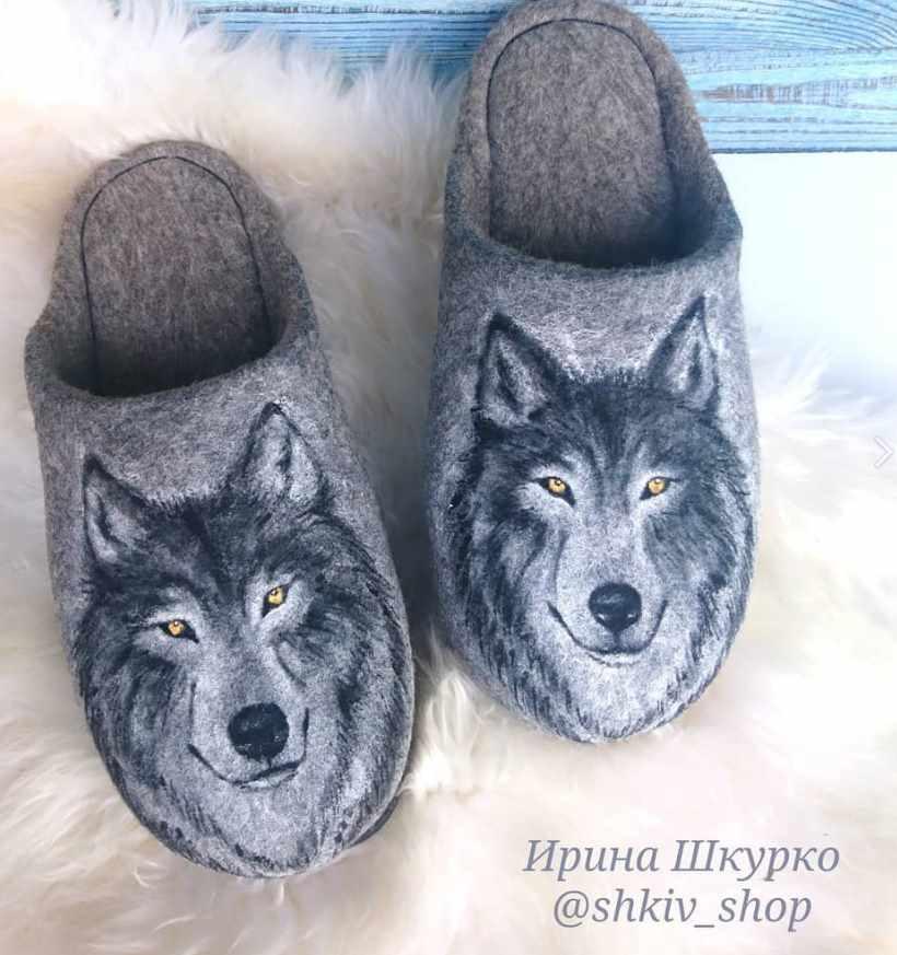 Роспись по войлоку. Волк (Ирина Шкурко)