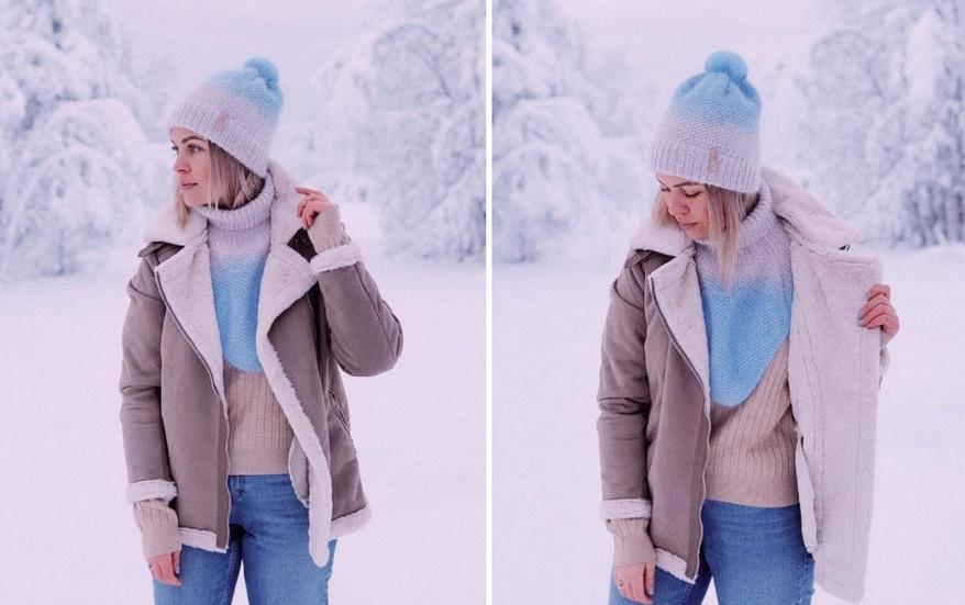 OMBRE SET. Шапка+Манишка (marinaberkutova)