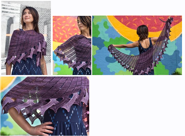 [Вяжи.ру] Оригинальная шаль спицами Fluence