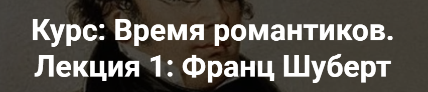 [Точка интеллекта] Время романтиков. Франц Шуберт (Юлия Казанцева)