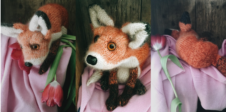 [вяжи.ру] Вязаный спицами лисёнок Fox Cub (Клер Гарланд)