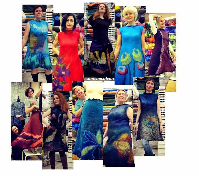 Платье из префельта Шелкография (Елена Смирнова)