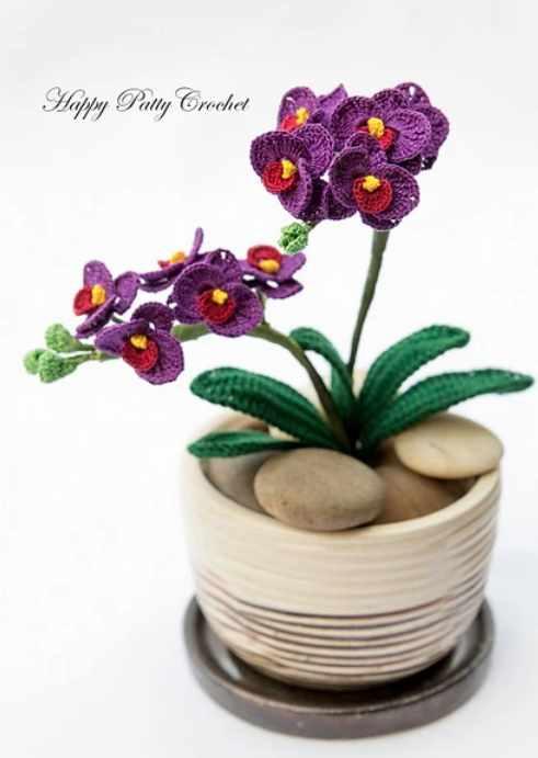 Orchid, Mini Moth (Phal)/Орхидея, Мини Мотылек (Фал) (HappyPattyCrochet)