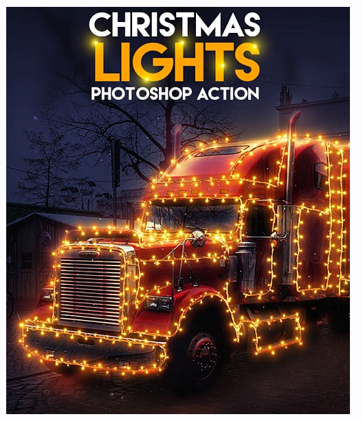 [Graphicriver] Christmas Lights Photoshop Action. Рождественские огни